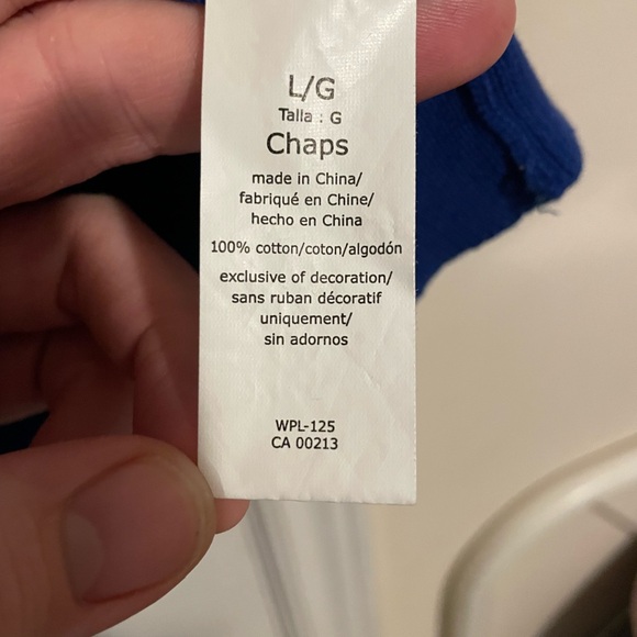 Men’s Chaps Blue V-Neck Sweater Vest size Large - Picture 2 of 3